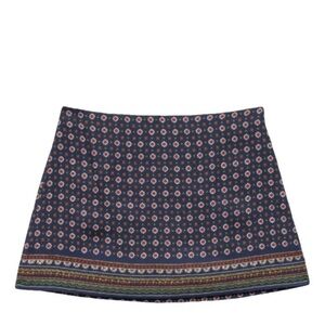 Doen silk mini skirt in navy paisley print